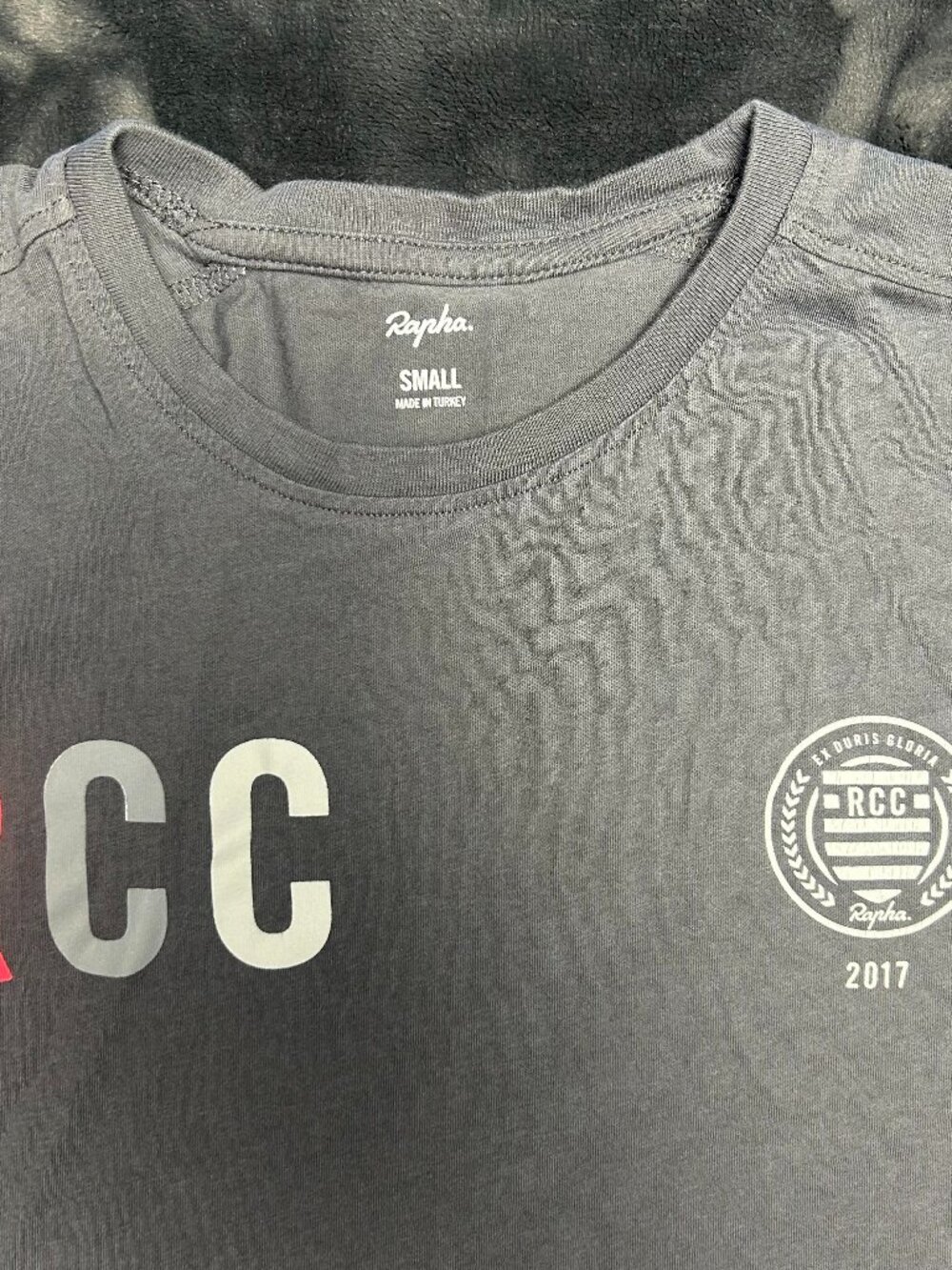 Rapha Rcc Men’S T-Shirt Small 2017 Short Sleeve Gray Cycling Club Graphic